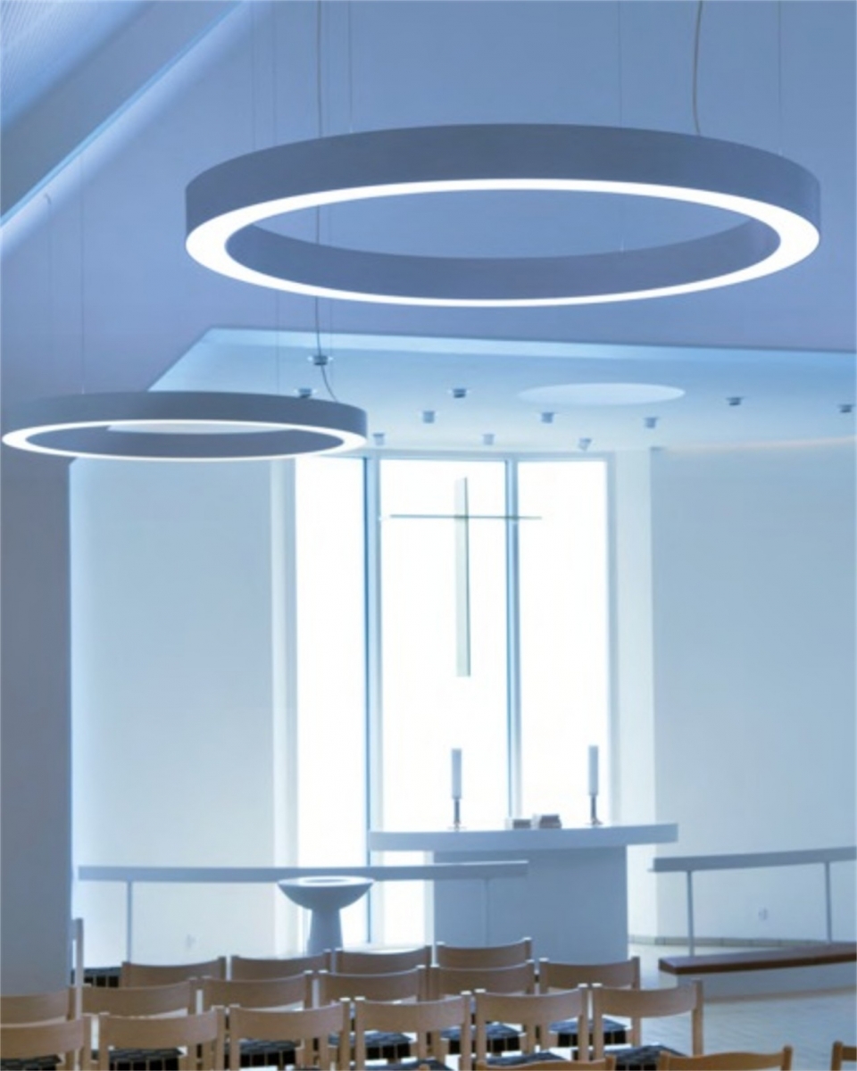 Lustre LED Circulaire Dimmable Avec Anneau Unique - Éclairage Réglable Pour Cuisine, Salle à Manger Ou Café